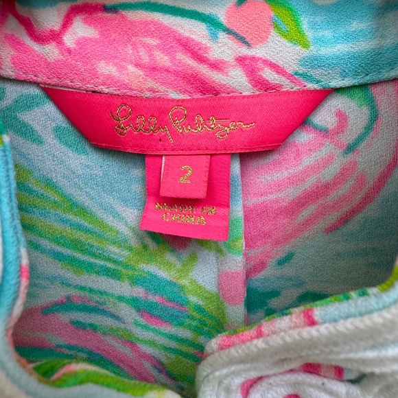 Lilly Pulitzer Jane Shift Dress Floridita Pink Flamingo Print Size 2 - Picture 6 of 8